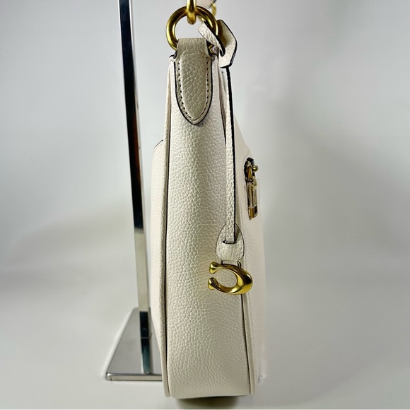 NEW Women’s Coach Chaise Pebble Leather Crossbody Cream - Picture 6 of 13